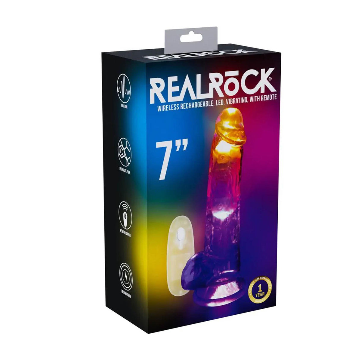 1-Wibrator realistyczny RealRock LED przezroczysty 19.5 cm-1