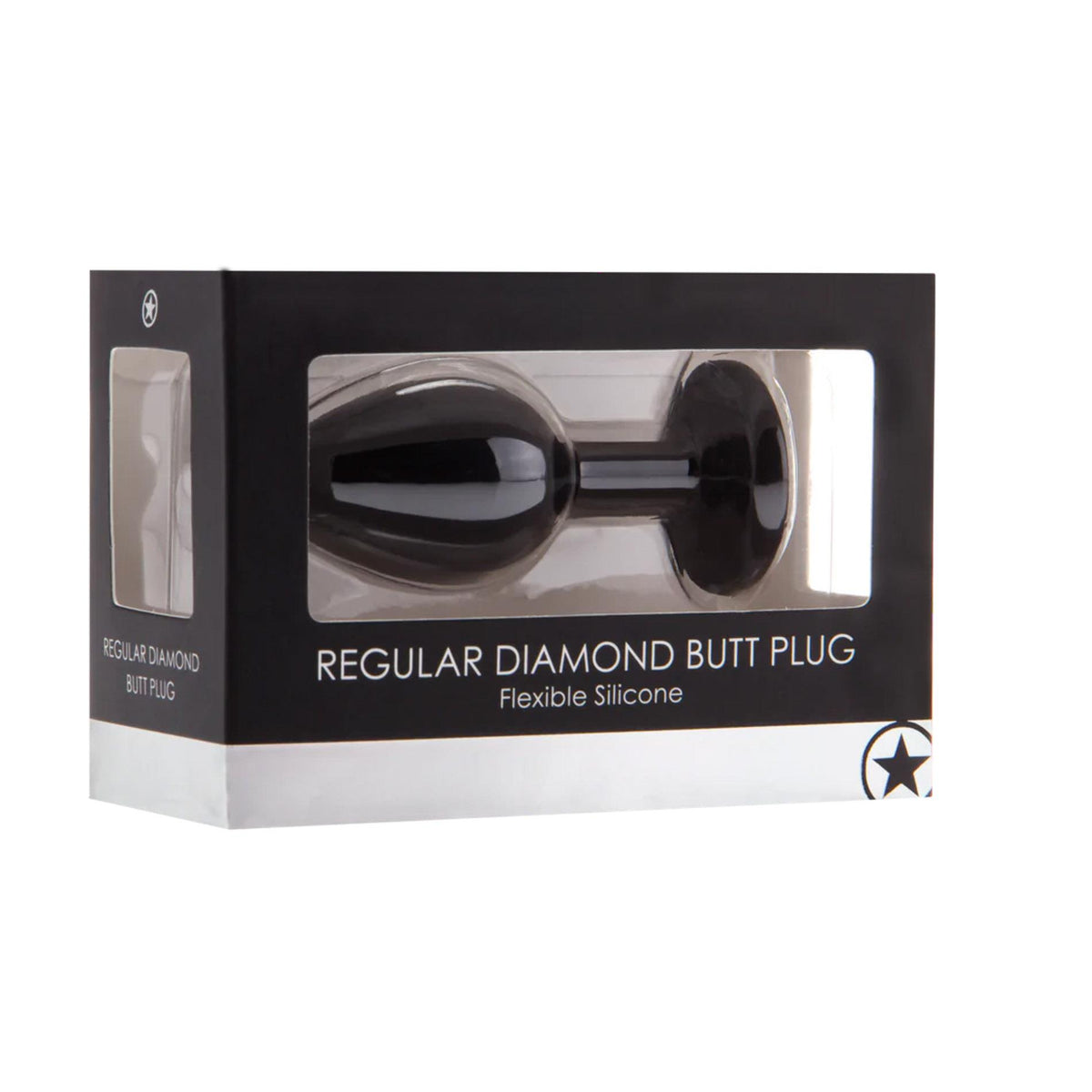 1-Korek analny diamentowy Ouch! silikonowy czarny 7 cm-1