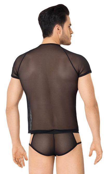 2-Siatęczkowa koszulka i szorty SoftLine 4607 czarne M/L-2