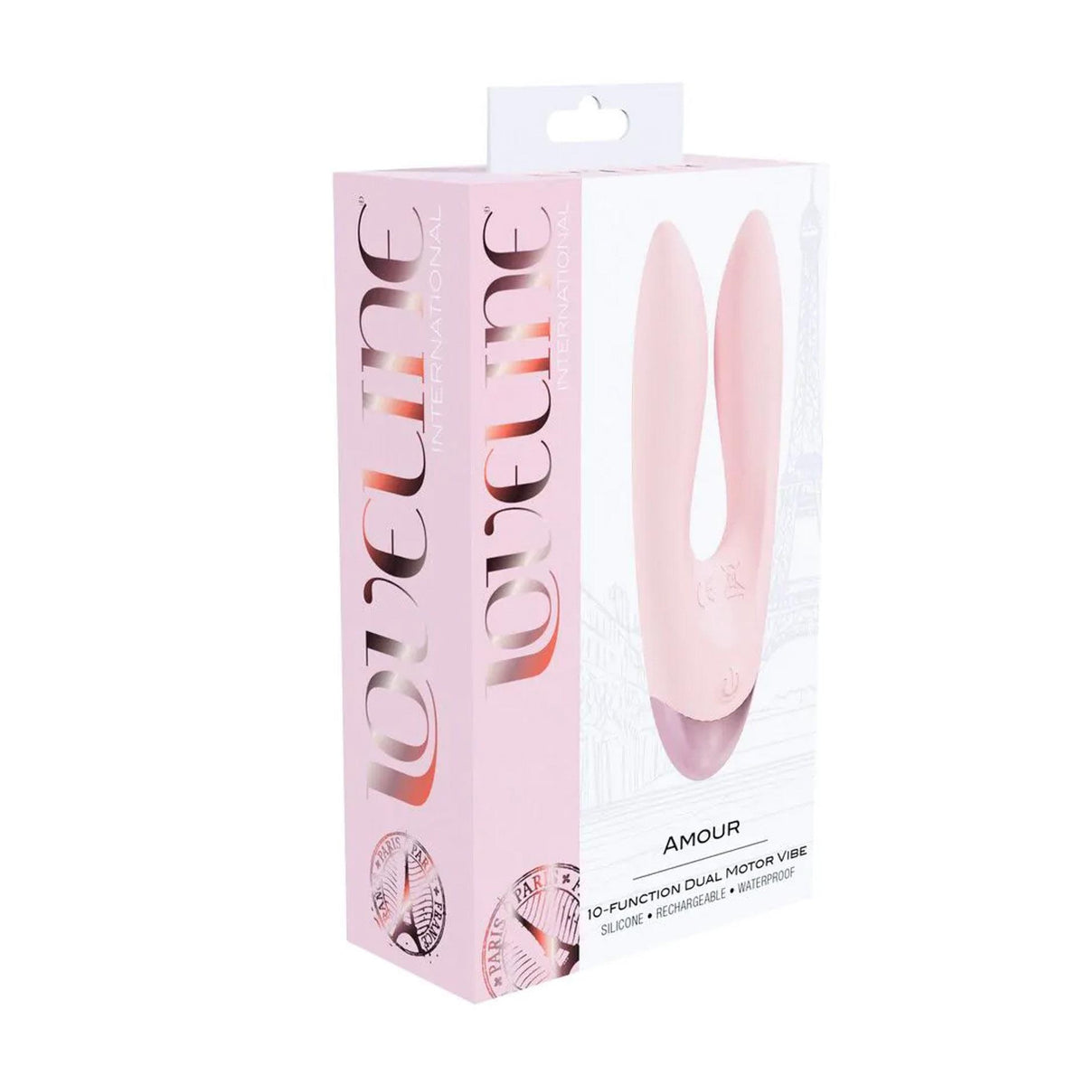 1-Wibrator podwójny Amour Loveline silikonowy różowy 11 cm-1