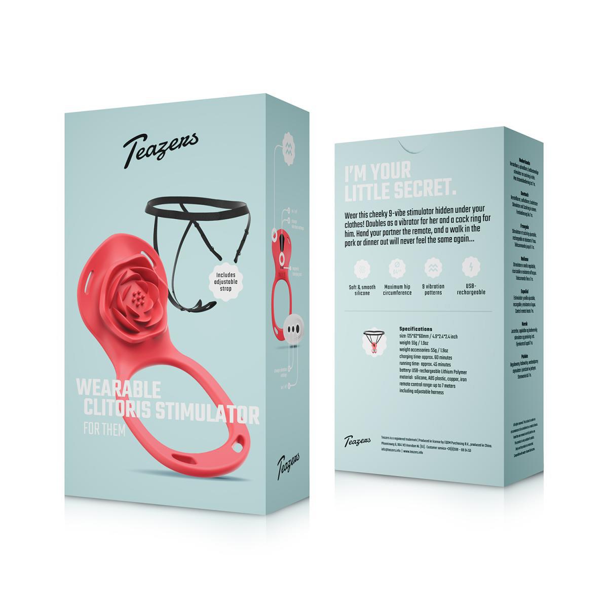1-Teazers - Wearable Clitoral Stimulator Harness - Red-1