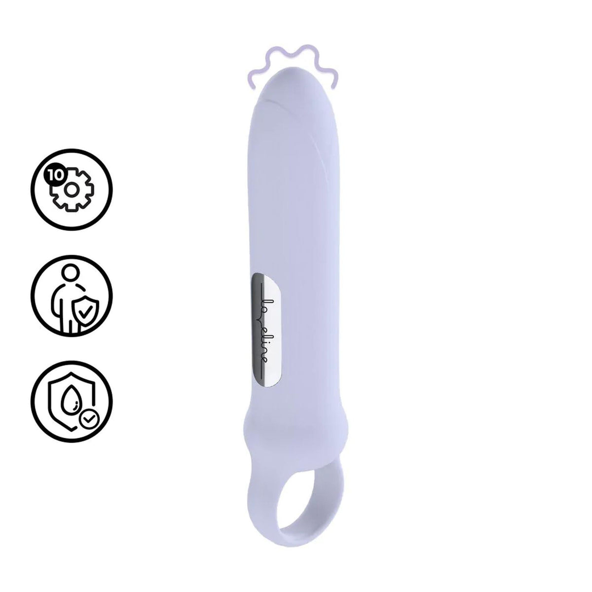 2-Wibrator z silikonową pętlą Loveline lawendowy 12,6 cm-2