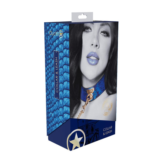 1-Florence Collection - Collar with Leash - Blue-1