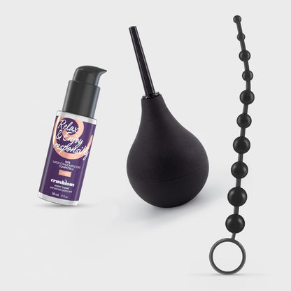 2-Zestaw analny Crushious gruszka 90 ml łańcuszek 10 perełek-2