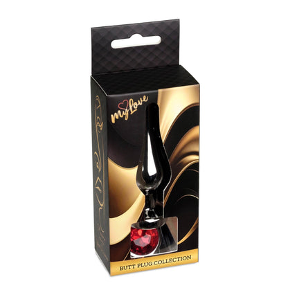 1-Biżuteria analna stalowa MyLove Toys srebrna czerwona 9.5 cm-1