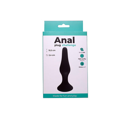 3-Korek analny silikonowy Fantasy mały czarny 10,5 cm-3