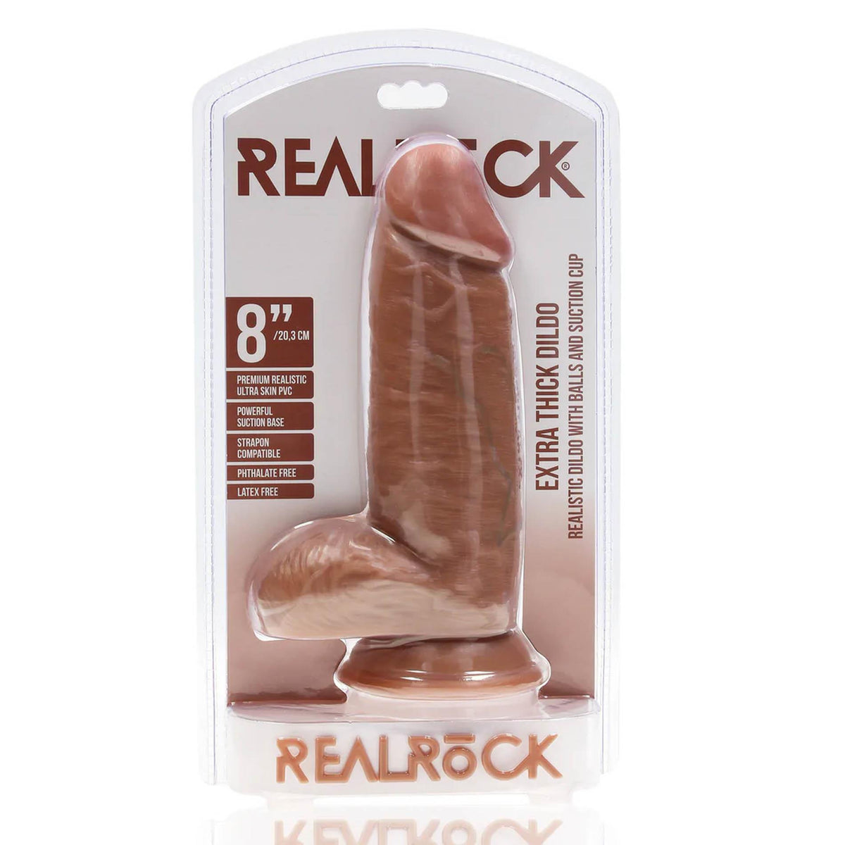 1-Dildo realistyczne RealRock grube z moszną cieliste 20 cm-1