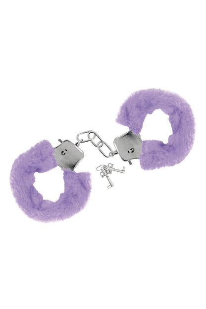 2-Kajdanki stalowe z fioletowym futerkiem Sweet Caress-2