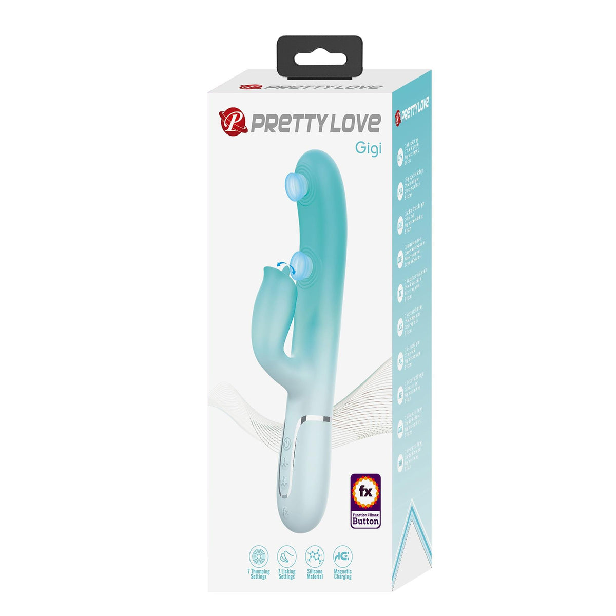 1-Wibrator króliczek Pretty Love Gigi silikonowy 7 pulsacji 7 lizania USB-1