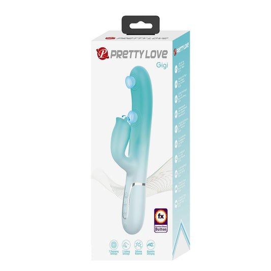 1-Wibrator króliczek Pretty Love Gigi silikonowy 7 pulsacji 7 lizania USB-1