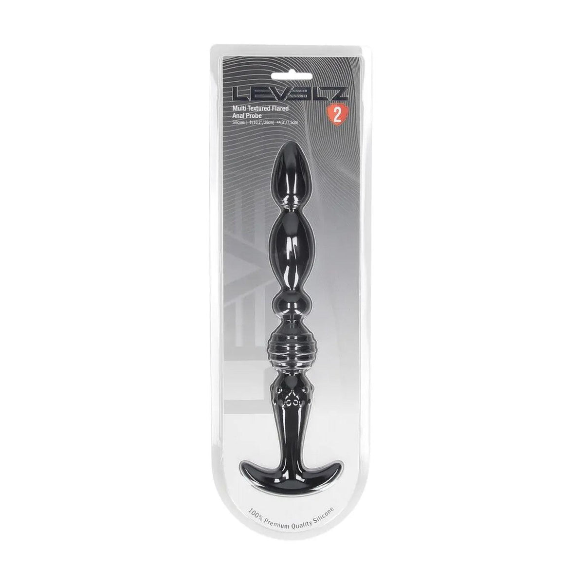 3-Sonda analna wieloteksturowa Levelz silikonowa czarna 26cm-3