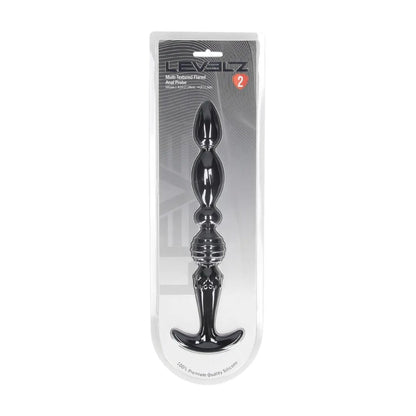 3-Sonda analna wieloteksturowa Levelz silikonowa czarna 26cm-3