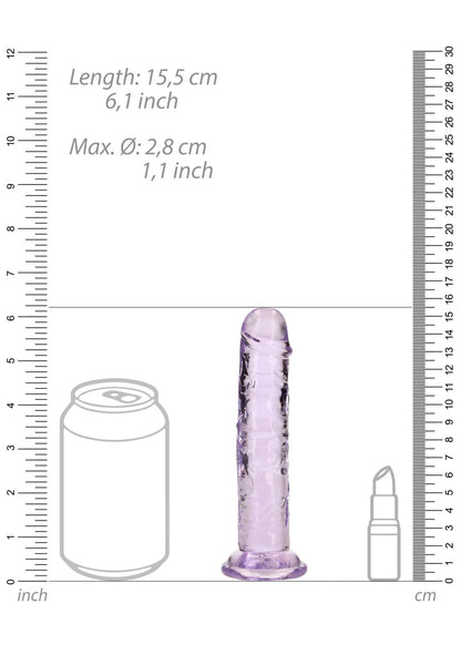1-Żelowe przezroczyste dildo realistyczne z przyssawką RealRock 14,5 cm-1