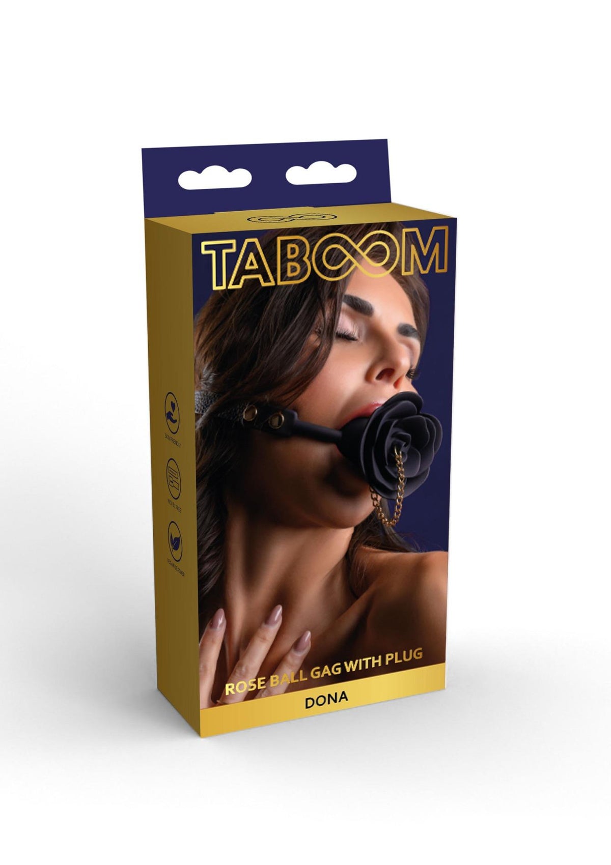 4-Knebel kulkowy Rose z plugiem Taboom czarny-4