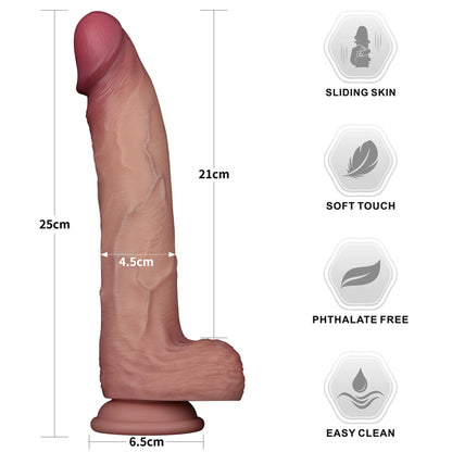 3-10'' Sliding Skin Pro II Dual Layer Silicone Dong-3