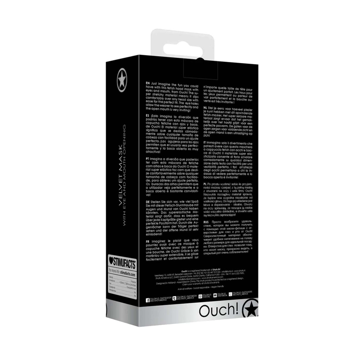 1-Maska Ouch poliester z otworami na oczy i usta 20 cm-1