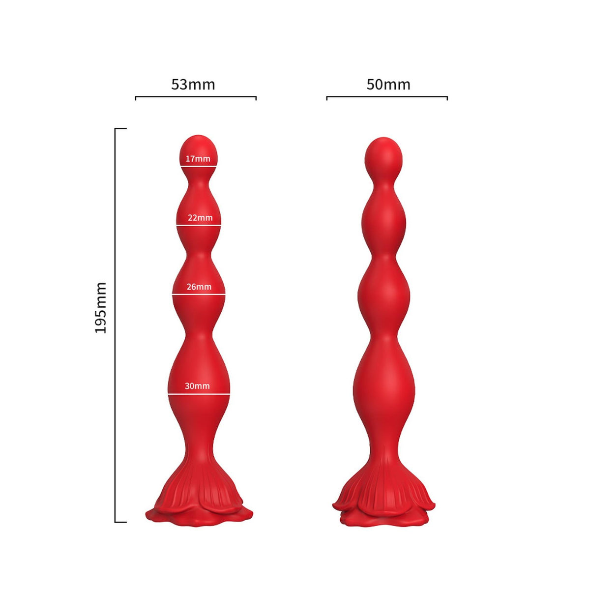 3-Wibrujący korek analny Rosestick czerwony USB 9 funkcji 10 cm-3