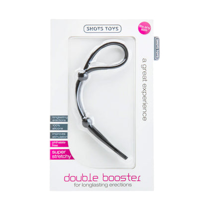 2-Pierścień erekcyjny regulowany Double Booster Shots Toys czarny silikonowy-2