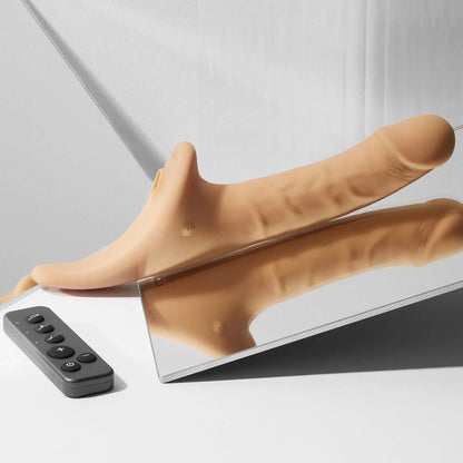4-Realistyczne dildo Strap on me L waniliowe z pilotem-4