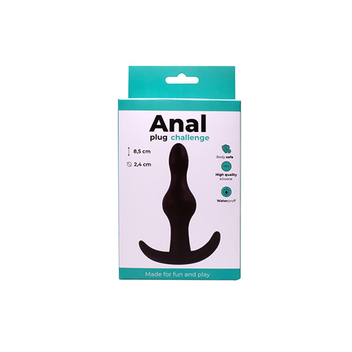3-Korek analny silikonowy Fantasy czarny 8,5 cm-3