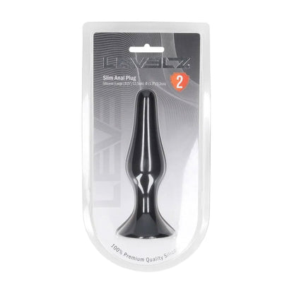 3-Smukły silikonowy korek analny Levelz L czarny 12,5 cm-3