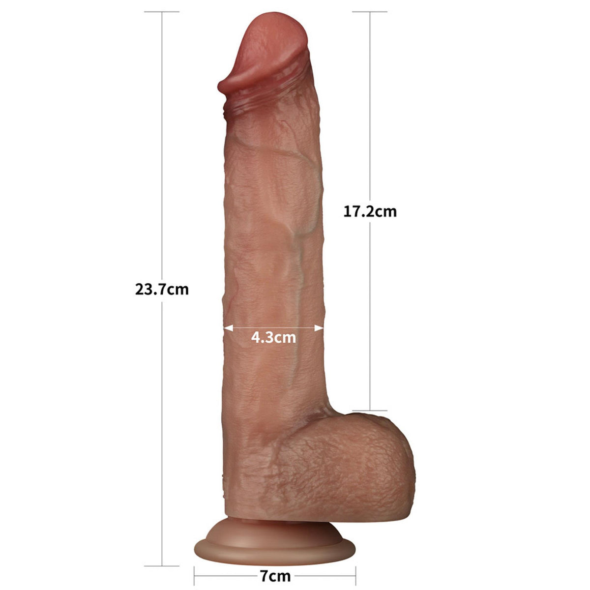 3-9'' Sliding Skin Pro Dual Layer Silicone Dong-3