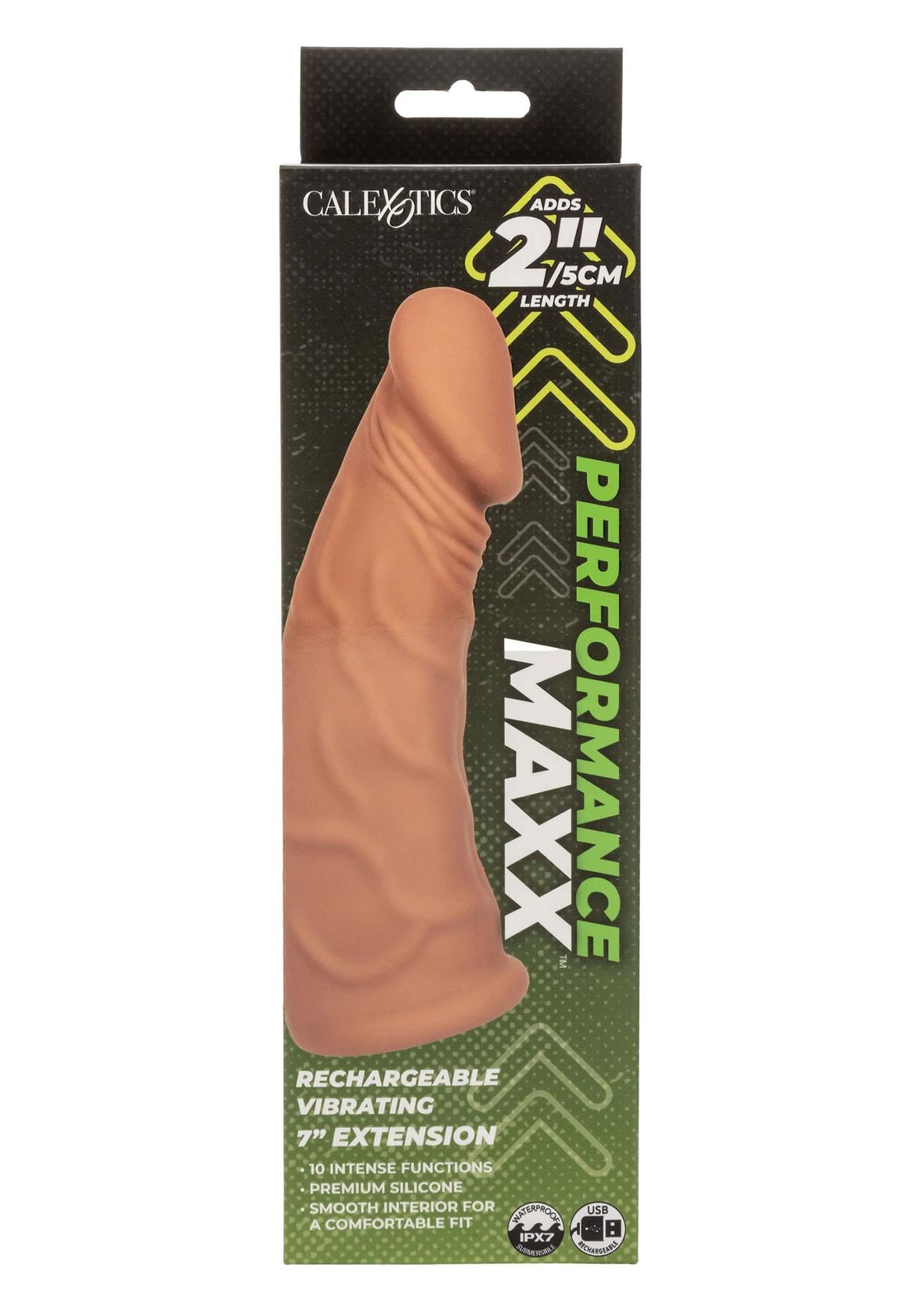 2-Przedłużka wibrująca Calexotics karmelowa USB 18 cm-2
