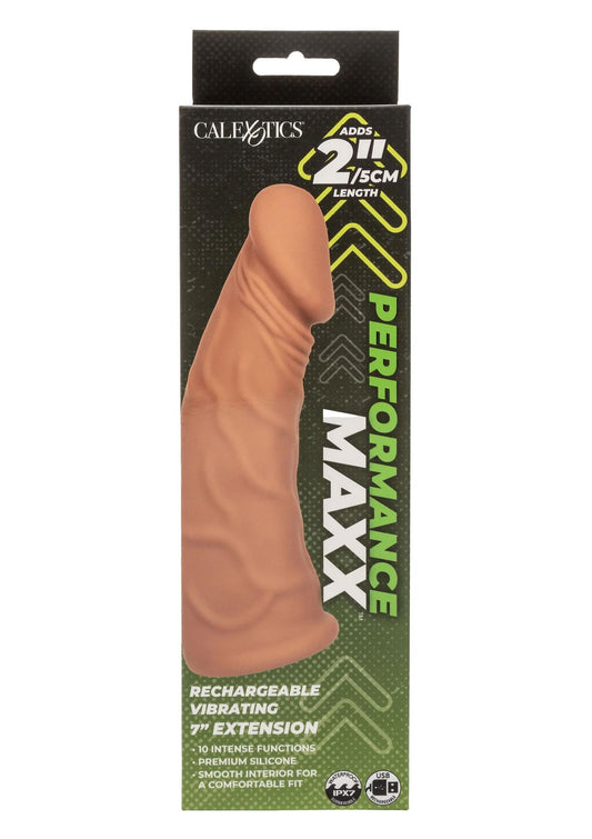 2-Przedłużka wibrująca Calexotics karmelowa USB 18 cm-2