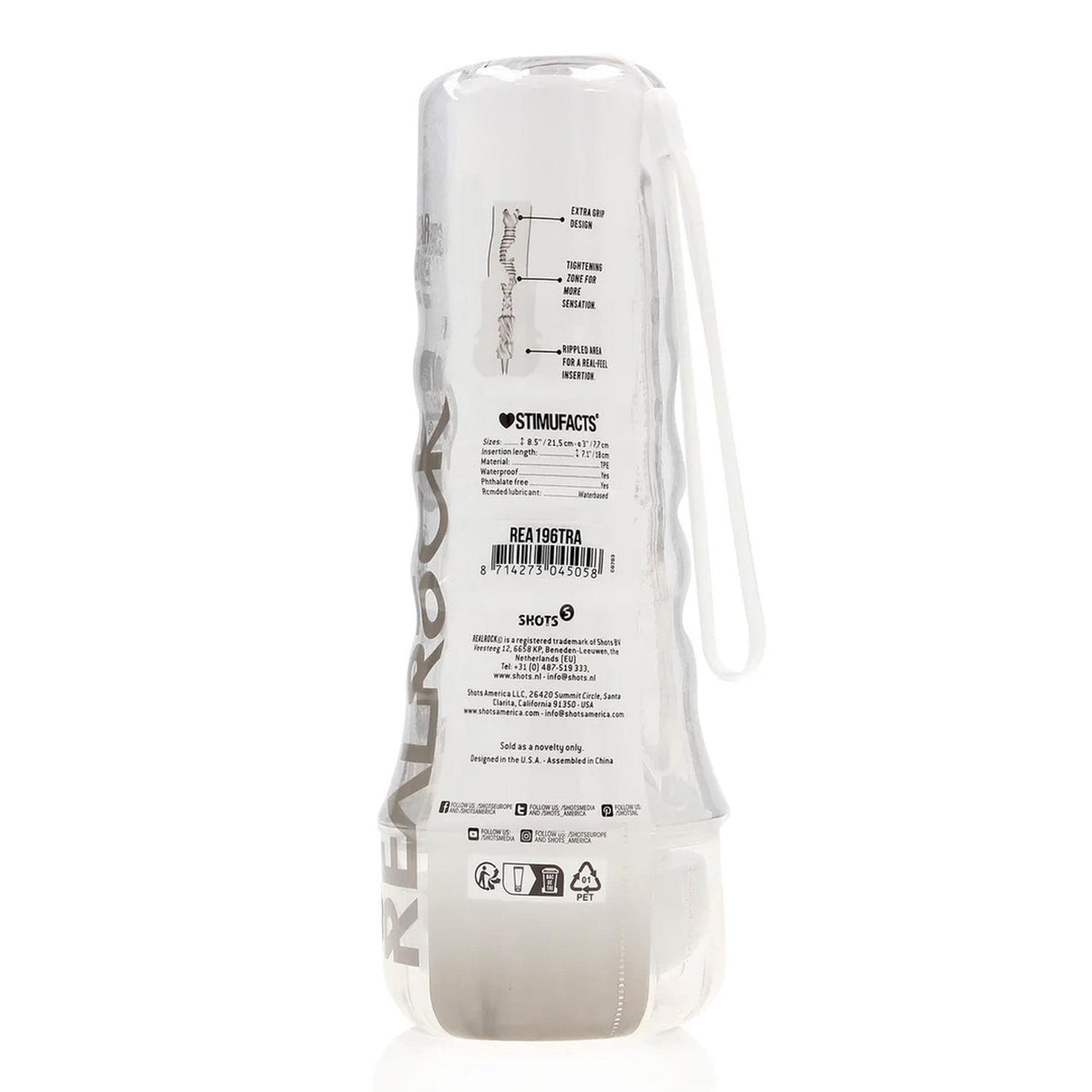 2-Masturbator RealRock Easy Rider przezroczysty TPE 21,5 cm-2