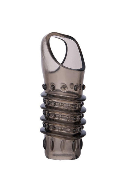 2-Nakładka na penisa XLover TPE przezroczysto czarna 10,5 cm-2
