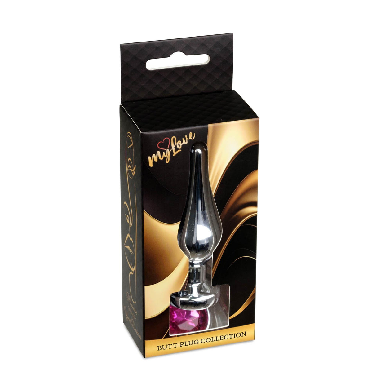 2-Biżuteria analna srebrna z różowym diamencikiem MyLove Toys 9.5 cm-2