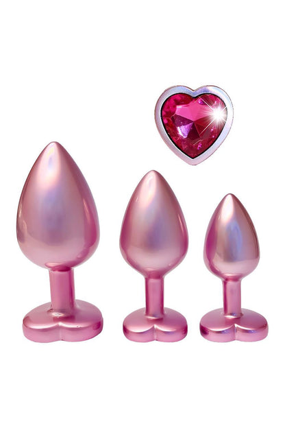 3-Zestaw korków analnych Gleaming Love różowy aluminium-3