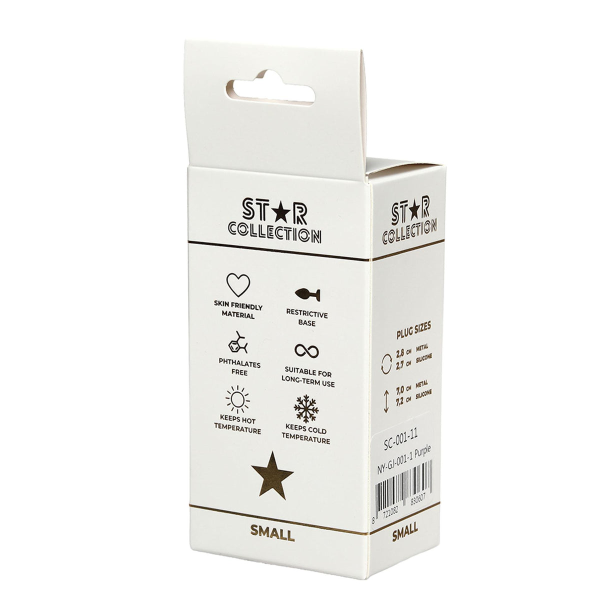 1-Korek analny silikonowy fioletowy S Star Collection z kryształem 7cm-1