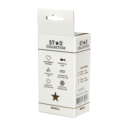 1-Korek analny silikonowy fioletowy S Star Collection z kryształem 7cm-1