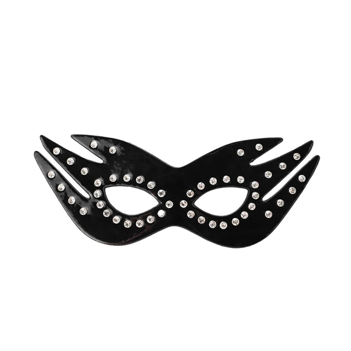 4-Maska fetyszowa Fantasy PU z kryształkami elastyczna-4