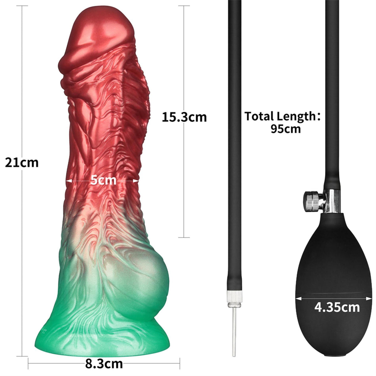 2-8'' Dual Density Silicone Inflatable Dildo-2