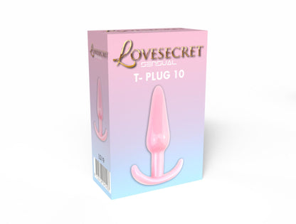 2-Korek analny Lovesecret Sensual T Plug 10 różowy 12,3 cm-2