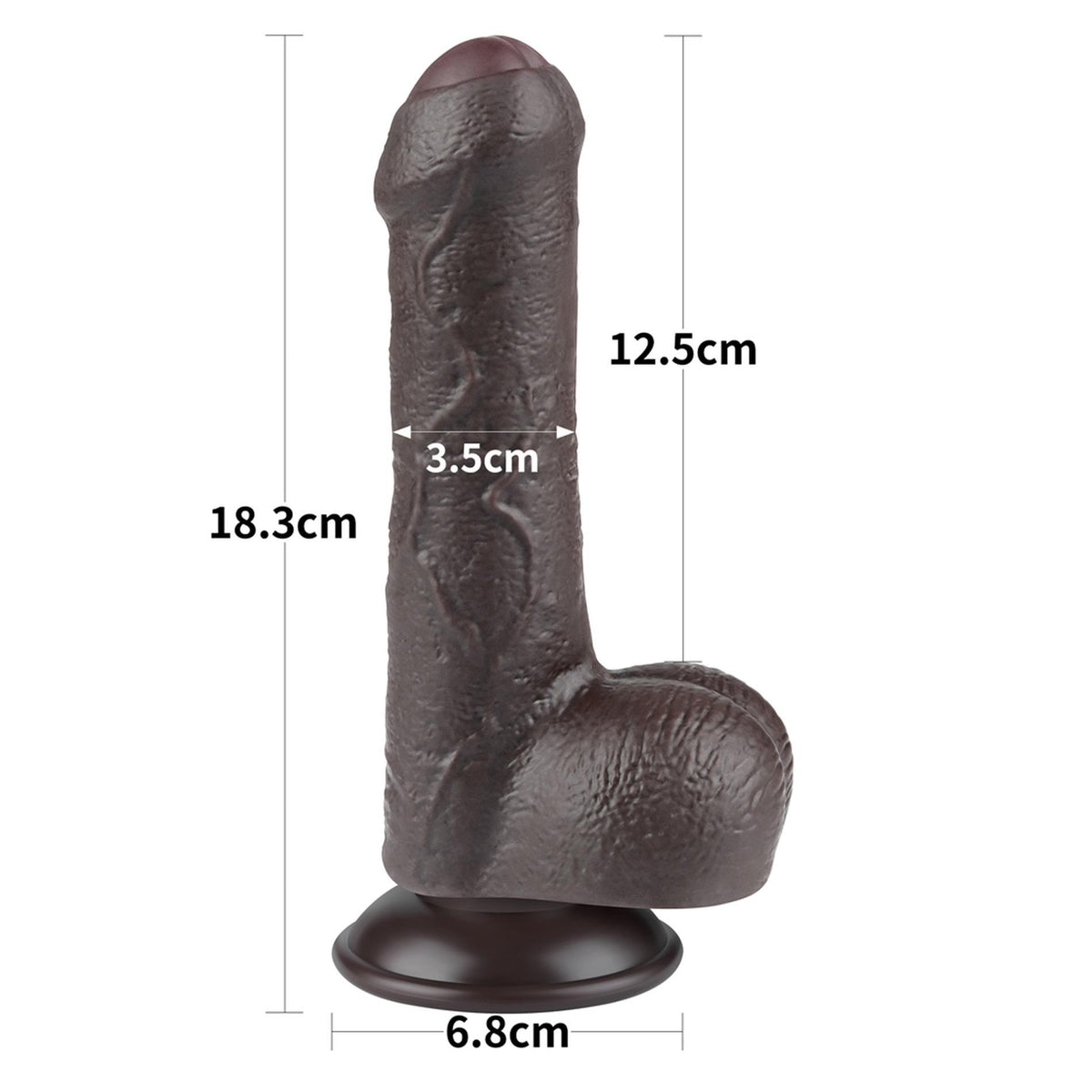 2-7'' Sliding Skin Dual Layer Dong Black-2