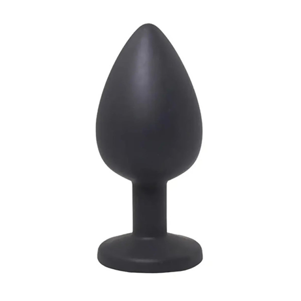 3-Korek analny silikonowy Fantasy z białym kryształem czarny large 9 cm-3