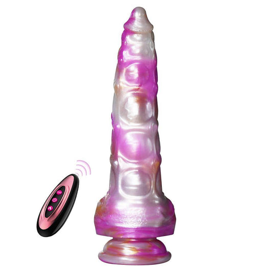 1-Wibrator Crystal Pulse silikonowy z pilotem nagrzewający różowy 19 cm-1