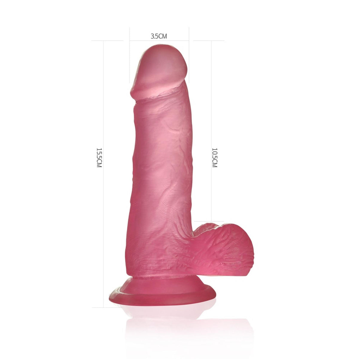 2-6"" Jelly Studs Crystal Dildo Small Pink-2