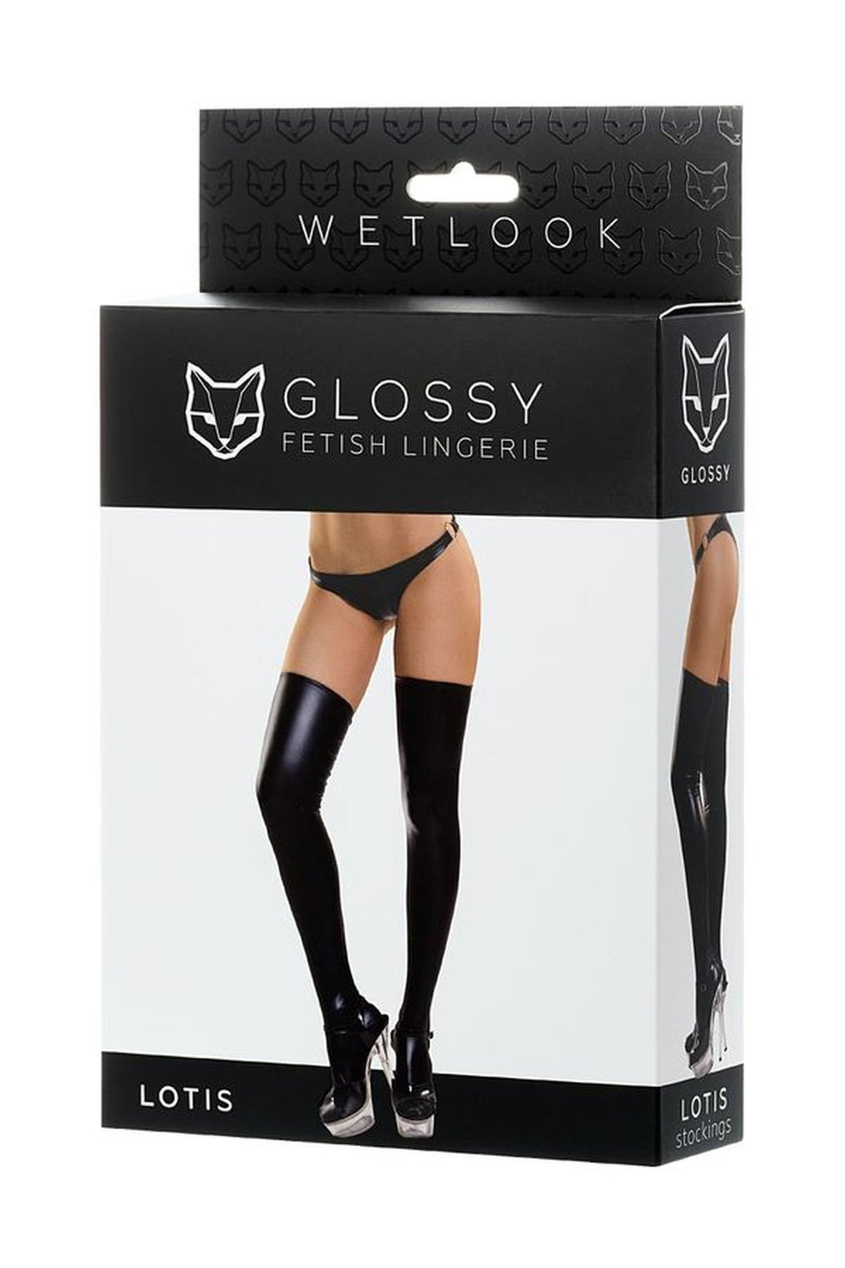 3-Pończochy błyszczące Wetlook Glossy Lotis czarne M-3