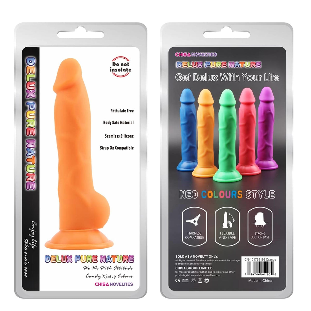 2-Dildo analne realistyczne Rick.G silikonowe pomarańczowe 23 cm-2