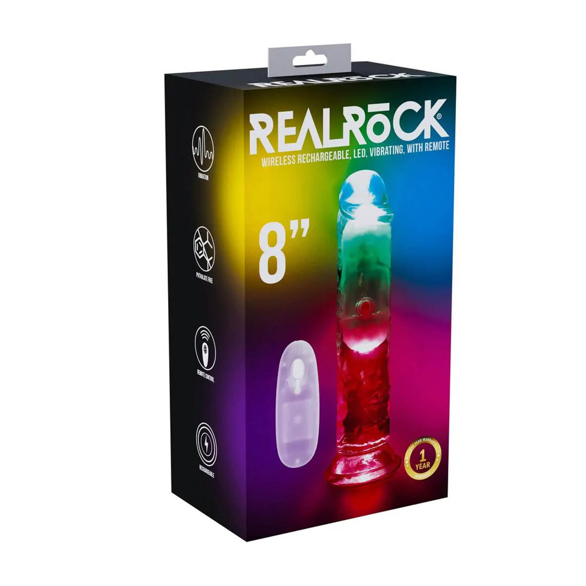 1-Wibrator realistyczny RealRock przezroczysty 22 cm-1