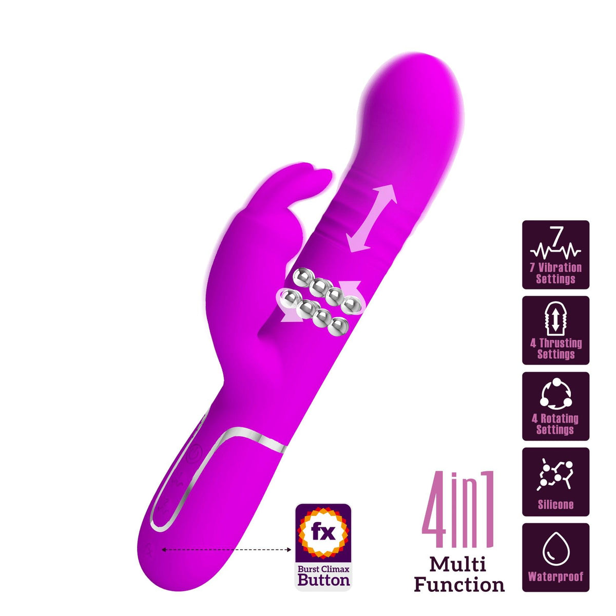 1-Wibrator króliczek Pretty Love fioletowy silikonowy 7 funkcji-1