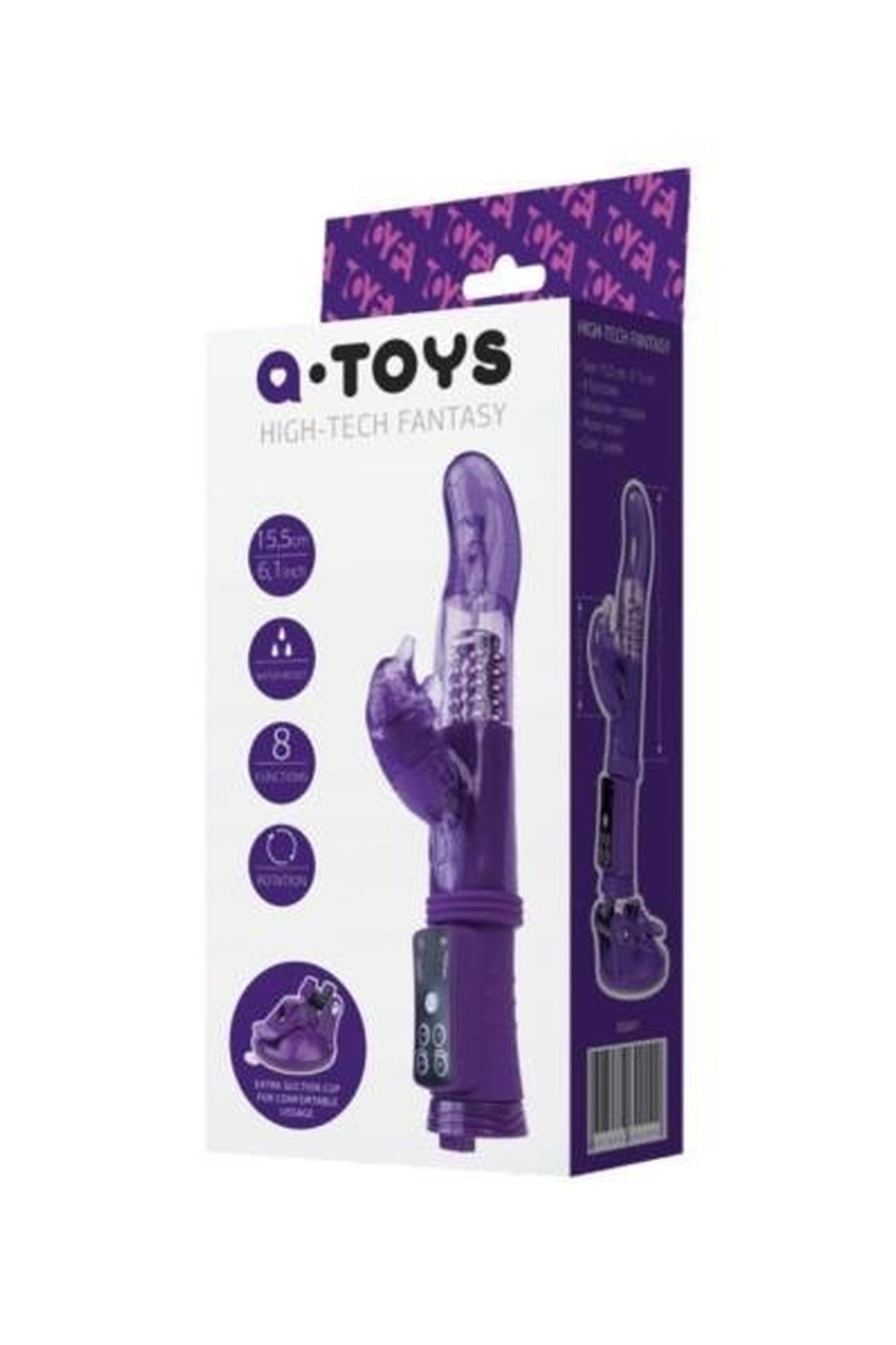 2-Wibrator króliczek A Toys TPR fioletowy 22,5 cm-2