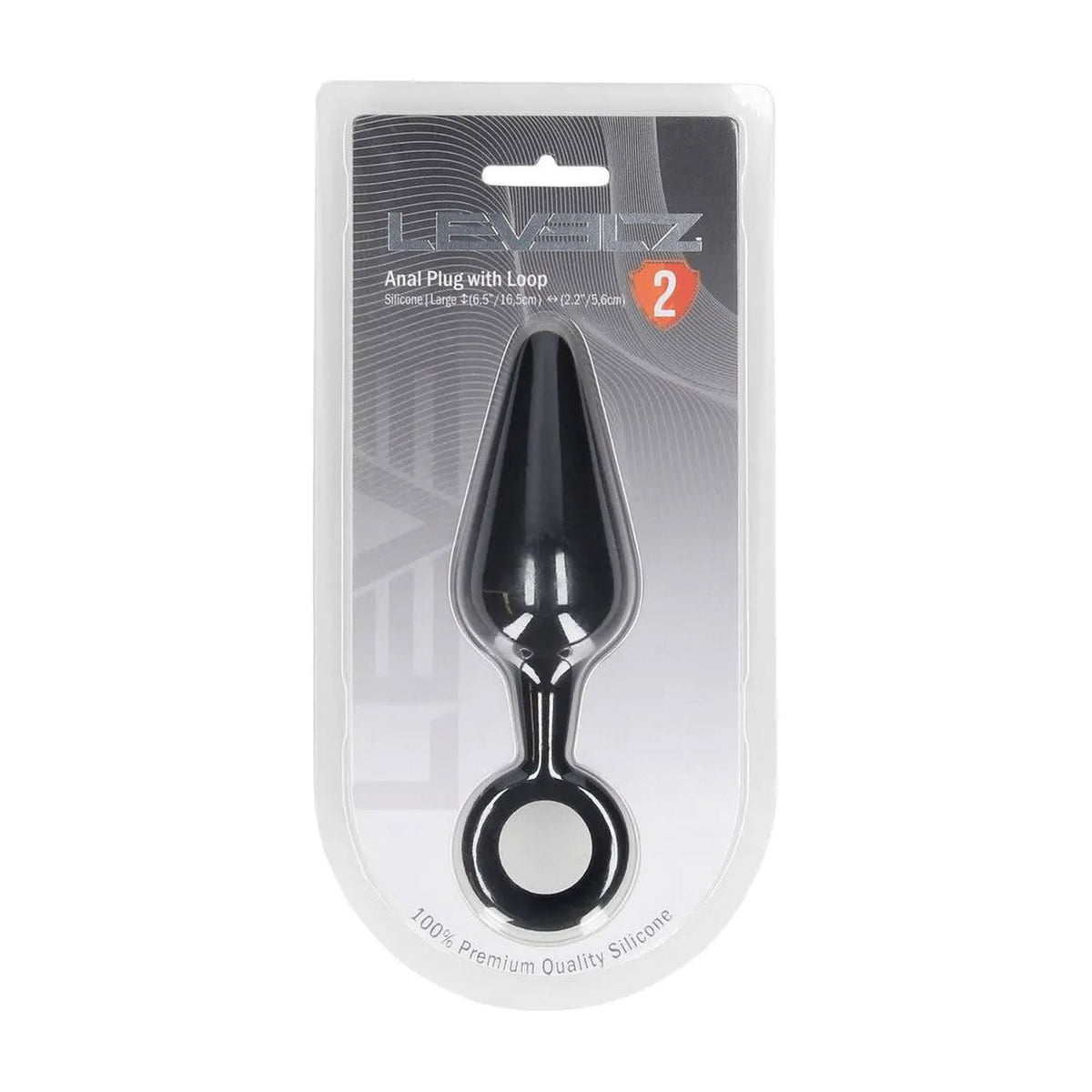 1-Korek analny silikonowy z pętlą Levelz L czarny 14 cm-1