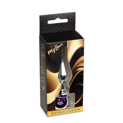 3-Stalowy korek analny z diamentem MyLove Toys fioletowy 9,5 cm-3