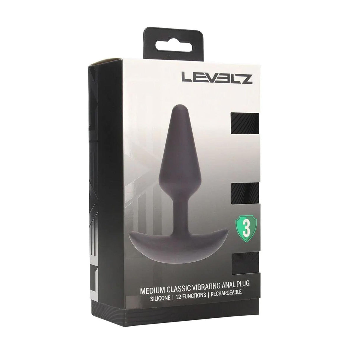 4-Wibrujący korek analny silikonowy Levelz M czarny 12 cm-4