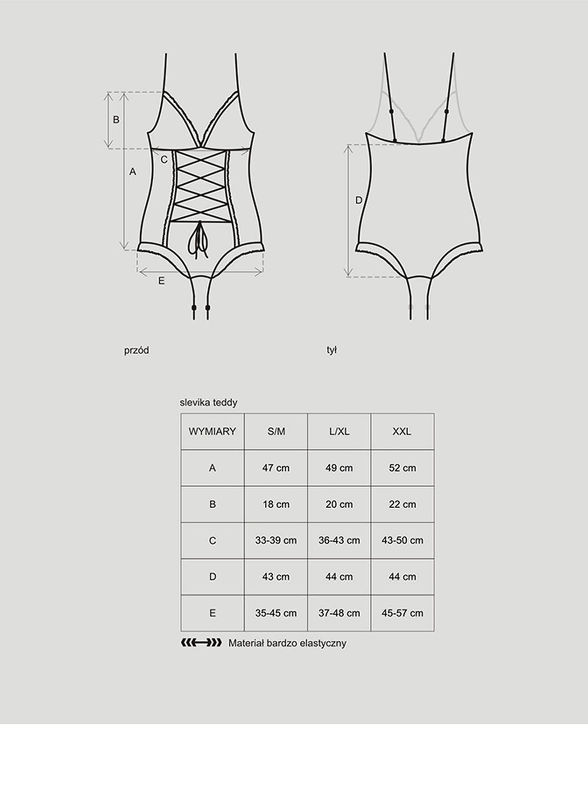 3-Body koronkowe Slevika Obsessive czarne S/M z sznurowaniem-3